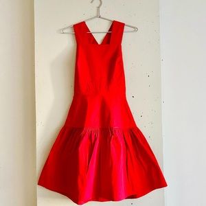 Sea New York A-Line Red Ruffle Dress Sz 4
